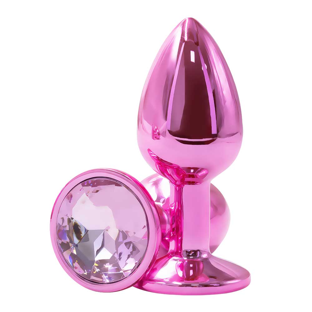 Sexyland Chroma Small Metal Butt Plug w/ Round Crystal Gem Sexyland Chroma Small Metal Butt Plug w/ Round Crystal Gem