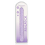 A crystal clear purple double-ended jelly didlo sits in a clear package by Real Rock. 