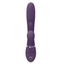 Front view of a purple G-spot clitoral vibrator that features a slim, easy-insert shaft. 