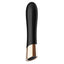 A compact black silicone mini vibrator features a bullet shape and rounded tip. 