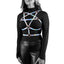 Cosmo Risque Holographic Rainbow Pentagram Chest Harness is a great pastel goth accessory for parties/festivals & has rose gold O-rings to attach BDSM accessories. (3)