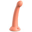Dillio Secret Explorer 6" Platinum Cured Silicone G-Spot Dildo. Discover your inner sweet spots like the G-spot or P-spot w/ this hygienically superior dildo's bulbous head & curved shaft! Peach.