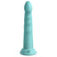 Dillio Slim Seven 7" Ridged Platinum Cured Silicone G-Spot Dildo has a tapered phallic head & a ridged shaft that gradually thickens toward the base for amazing G-spot or P-spot stimulation. Teal. (3)