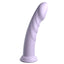 Dillio Super Eight 8" Ridged Platinum Cured Silicone Dildo has a ridged head for a satisfying pop upon insertion & similar ridges all the way down the shaft for more stimulation. Purple. (2)