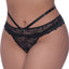 Exposed Ooh La Lace Peek-A-Boo Cheeky Panties for curvy ladies combine scalloped floral lace w/ a high-cut design to accentuate your rear & a wraparound waist that highlights your figure! Black.