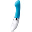  Lelo Gigi 2 Vibrating G-Spot Massager has a curved shaft with a flat, angled head for perfect G-spot or clitoral pleasure w/ 8 vibration modes in 8 intensities! Turquoise blue.