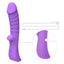 Leto Velvet Flexible Phallic Silicone Rabbit Vibrator has 10 vibration modes + a super-strong boost mode in the ribbed phallic G-spot head & nubby clitoral arm you can press against you as hard as you like! USB charging.