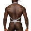 Male Power S'Naked Snakeskin Print Shoulder Sling Harness Thong has a metallic snakeskin print w/ a thong-cut rear, shoulder straps & a behind-the-neck sling for support that accentuates your torso! Silver & black. (2)