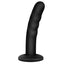 Malesation Barny 5" Slim Ribbed Dildo With Suction Cup has a slim shaft w/ a gently ribbed texture, flared suction cup base & a round tip that inserts comfortably. Black.