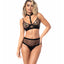Mapale Wet Look & Sheer Mesh Choker Bra & Chain Thong Set includes a sheer underwired bra w/ wet look quarter cups & a detachable collar + rear-cutout panty w/ a gold chain draping down your buns! (7)