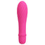 This 10-mode vibrator has a waterproof ribbed silicone body w/ a bulbous head for targeted G-spot pleasure. Hot pink.
