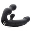 Strap-U Tri-Volver Rechargeable Vibrating Rabbit Strapless Strap-On has 7 vibration modes while bulbous + phallic heads target the G-/P-spot & the external arm pleases the wearer's clitoris. (4)