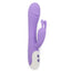 This rabbit vibrator has a ridged texture for more stimulation + independently controlled dual motors for your perfect combo of internal & external pleasure. Purple.