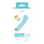 VēDO™ gee™ plus - Rechargeable Bullet. This whisper-quiet vibrating bullet has 10 wicked vibration modes & bulbous curved head to tease & please your G-spot anywhere, anytime. Turquoise, package image