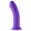 dillio® - 8" Dong - realistic dildo features a phallic head & bulging veins for more stimulation & a harness-compatible suction cup base for hands-free fun solo or partnered. Purple