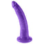 dillio® - 7" Slim Dong - slender dildo has realistic details like a phallic head & slim veiny shaft for more stimulation + a harness-compatible suction cup base for hands-free fun. Purple