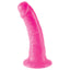dillio® - 6" Slim Dong - slender 6" dildo has realistic stimulating details like a phallic head & slim veiny shaft + a harness-compatible suction cup base for hands-free fun. Pink