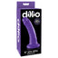 dillio® - 6" Slim Dong - slender 6" dildo has realistic stimulating details like a phallic head & slim veiny shaft + a harness-compatible suction cup base for hands-free fun. Purple, package image