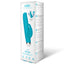 Box Packaging of The Rabbit Company Mini Rabbit Vibrator With Internal & External Clitoral Stimulation in Teal Blue Silicone