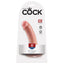 King Cock® - 6" Cock - This 6-inch dildo by King Cock is the most realistic ride you'll ever take, with handcrafted veiny shaft details & a phallic head atop a strong suction cup base. Beige, package image