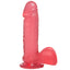 Crystal Jellies - 7" Realistic Cock With Balls, flexible dildo with balls and suction cup base - Pink