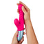 FemmeFunn® - Delola Ribbed Rabbit Vibrator Pink in hand for size comparison