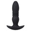 A Play Rise Thrusting Vibrating Anal Plug With Remote while thrusting at 6 speeds & offers 10 vibration patterns you can control w/ a wireless remote. Black. (2)