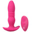A Play Rise Thrusting Vibrating Anal Plug With Remote while thrusting at 6 speeds & offers 10 vibration patterns you can control w/ a wireless remote. Pink.