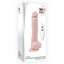 Adam & Eve Adam's True Feel Rechargeable Dildo is crafted from lifelike TPE w/ realistic sculpted details & 12 vibration modes + remote control for versatile play. Package.