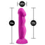 Avant Suko 8" Dual-Density Bulbous Silicone Dildo has a bulbous shaft & firm core + soft outer for a realistic feeling. The suction cup is harness-compatible for solo or partnered play. Violet-dimension.