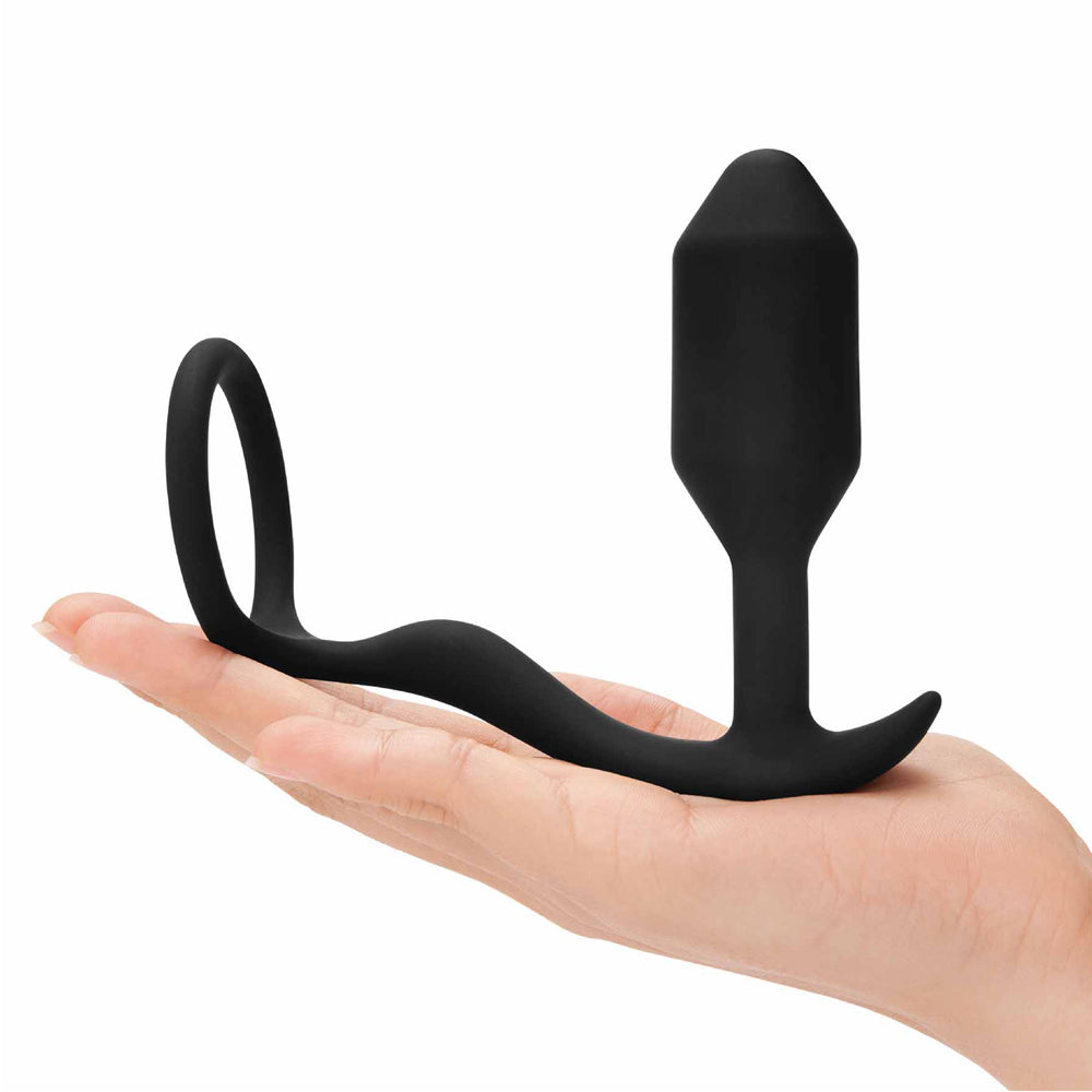 B-Vibe Medium Vibrating Snug & Tug Weighted Plug & Penis Ring – Sexyland