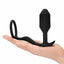 B-Vibe Vibrating Snug & Tug Weighted Anal Plug & Penis Ring has a 10-mode vibrating motor to stimulate your anus & prostate while keeping you harder for longer. On-hand.