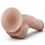 Back view of Loverboy Mr Jackhammer 8.5 inch beige dildo shows off its suction cup base. 