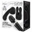 Bodywand Curve - Attachment Set fits the Bodywand Curve & comes w/ a bulbous, curved G-spot head & a rabbit ears clitoral attachment w/ a nubby texture. Black (2)
