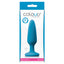 Colours - Pleasure Plug - Small - beginner-friendly anal plug has a tapered shape for comfortable insertion & a flared suction cup base for hands-free fun. Blue, box