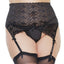 Coquette High-Waisted Lace Garter Belt - Curvy has a wide lace panel in a high-waisted design w/ full-length hook & eye closure to cinch your curves.