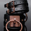 Coquette Luxury Vegan Leather Cuffs With Interlocking O-Rings have rose gold hardware for a high-end look w/ detachable snap gate O-rings that work w/ bondage accessories or attached to each other. (3)