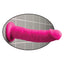 Dillio - 9" Dong has a phallic head & bulging veins for more stimulation + a harness-compatible suction cup base for hands-free fun solo or partnered. Pink-suction cup.