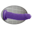 Dillio - 9" Dong has a phallic head & bulging veins for more stimulation + a harness-compatible suction cup base for hands-free fun solo or partnered. Purple-suction cup.