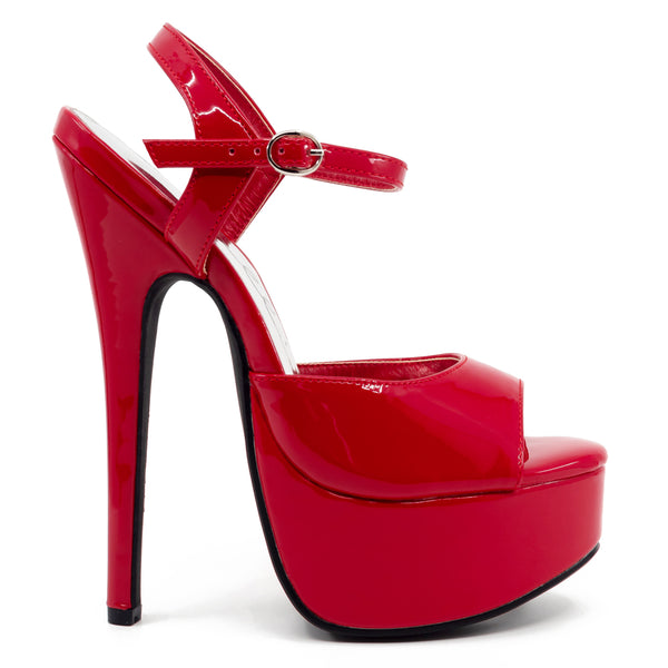 Ellie Shoes Women's 652-Juliet Platform Sandal - Faux Patent Leather With Ankle Strap