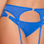 Exposed Sassy Cobalt Mesh Bra, Garter & Panty Lingerie Set includes a wire-free triangle bralette, a garter belt & bikini-cut panty in sheer blue mesh for a simplicity that lets your body shine. (3)