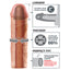 Fantasy X-Tensions Mega 2" Girthy Penis Extension Sleeve is a trimmable hollow sleeve that adds 2 inches of length & 66% girth to your erection. Flesh-features