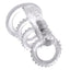 Fantasy X-Tensions Vibrating Quadruple Cock Ring Cage wraps around your shaft & behind your testicles to keep your erection harder for longer + add vibration to stimulate your partner.