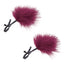 Sex & Mischief - Enchanted Feathered Nipple Clamps - burgundy feather pompoms to tickle & tease while delivering exquisite pinching pleasure.