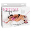 Fetish Fantasy Series Pink Passion Bondage Kit is a great beginner's BDSM set & includes wrist & ankle cuffs, 4 nylon tethers + a breathable ball gag. Package.