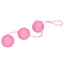 First Time - Triple Love Balls, weighted trio of kegel balls have silky-smooth PU coating, retrieval loop. Pink 2