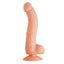 Seducer - 6.8" G Dong - smooth textured Silicone dong with a bulbous ridged head and testicles add realism. Suction cup base. Flesh