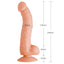 Seducer - 6.8" G Dong - smooth textured Silicone dong with a bulbous ridged head and testicles add realism. Suction cup base. Flesh, size details