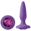 Glams Gem Butt Plug - Mini is made of silky-smooth silicone that is body-safe and a cinch to clean after your naughty fun is over. It's the perfect plug for making yourself or a partner feel that extra little bit glamorous in the bedroom or fetish event. Purple.