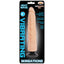 Skinsations - Heat Wave Vibrating 8" Dildo - waterproof multispeed vibrating dong has a realistic phallic head + veiny shaft sculpted in natural-feeling skin-like TPE & suction cup.